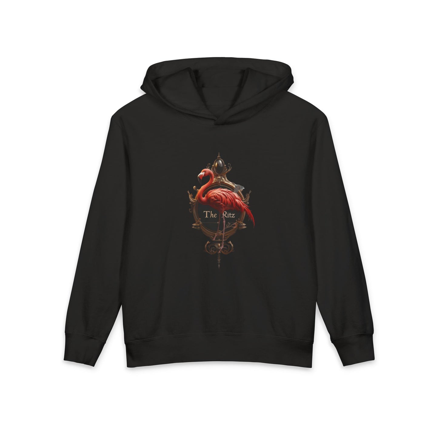 Opulent Flamingo The Ritz Youth Hoodie – Golden Frame Elegance
