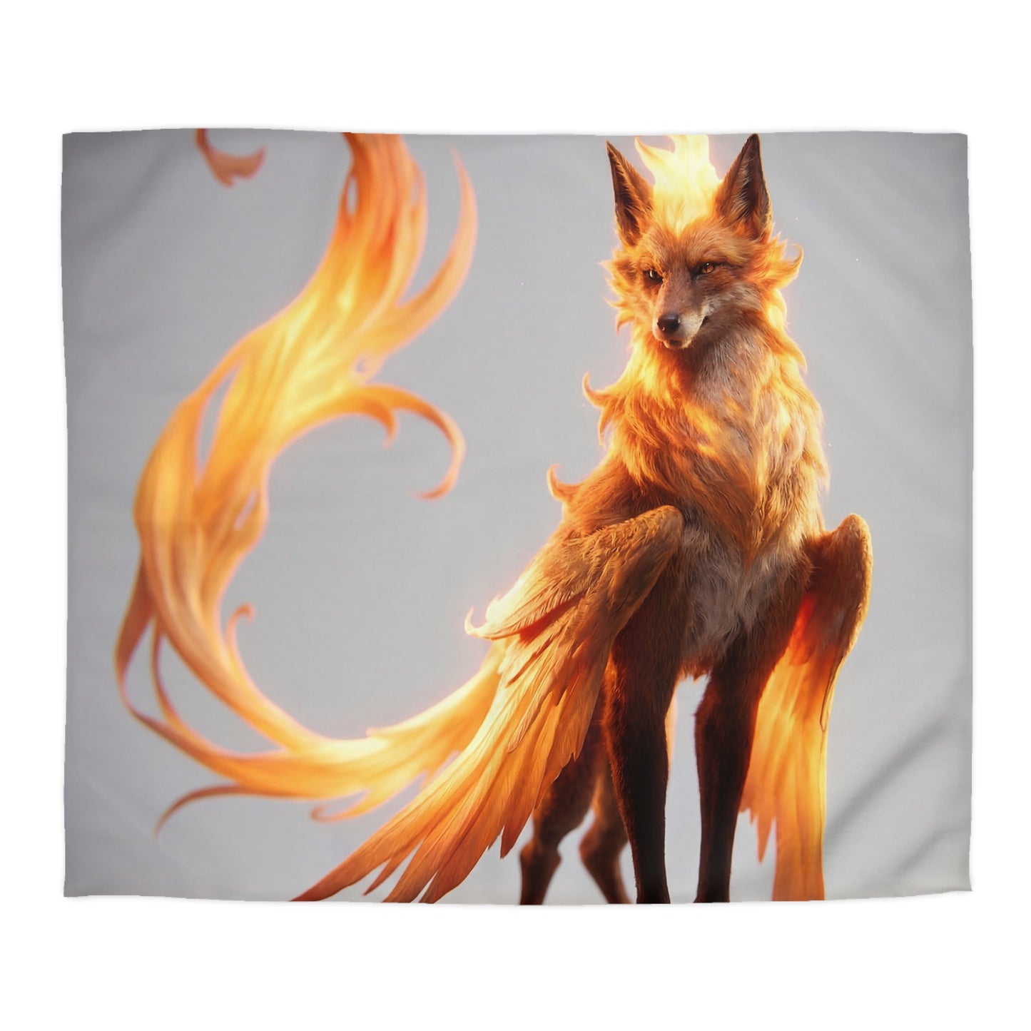 Phoenix Fox Microfiber Duvet Cover – Radiant Flame Guardian