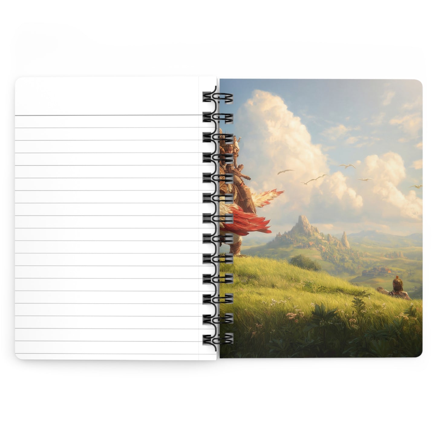 Skybound Falcon Rider Journal – Crested Wings Over Sunlit Valleys