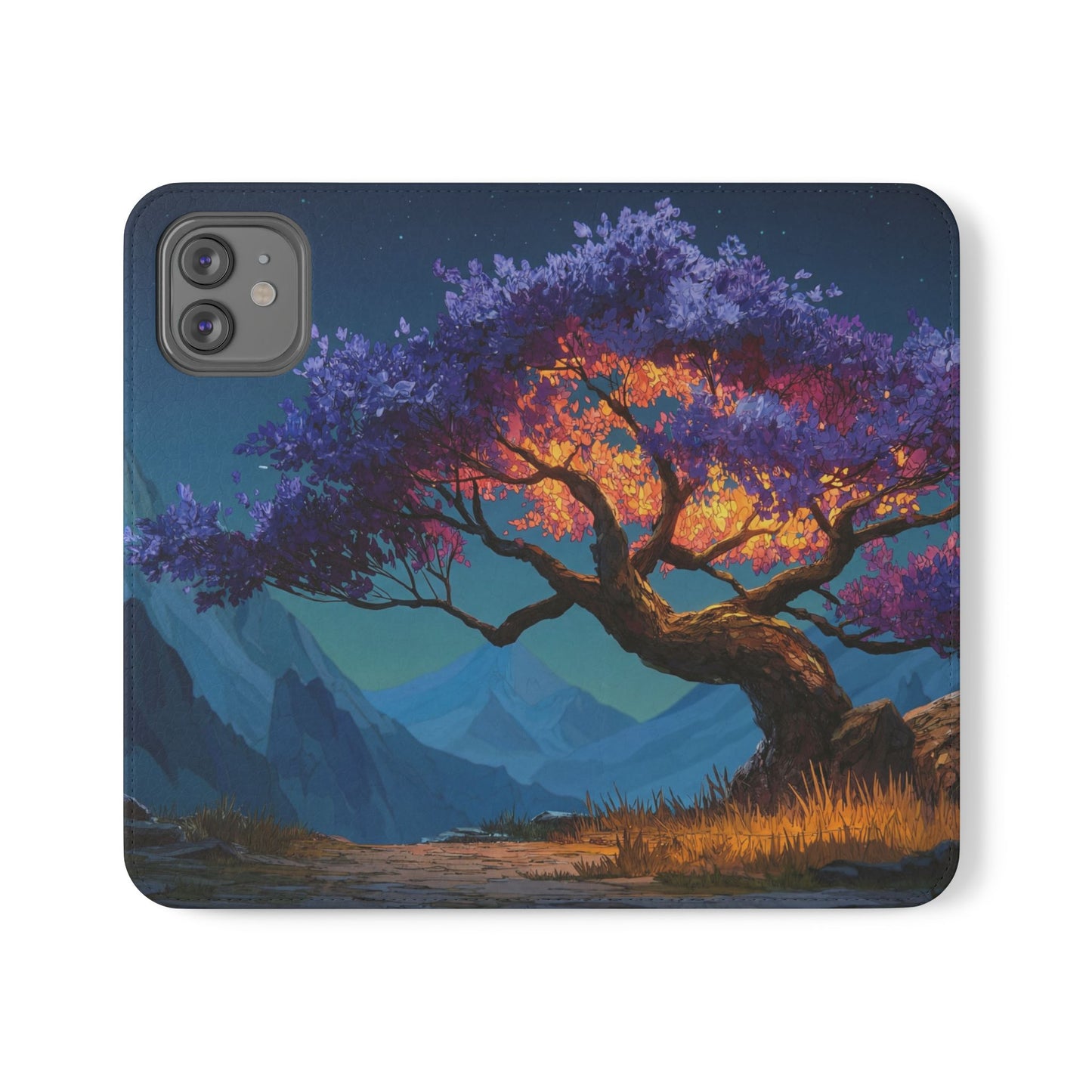 Violet Flame Tree Flip Cases – Twilight Mountain Glow Case