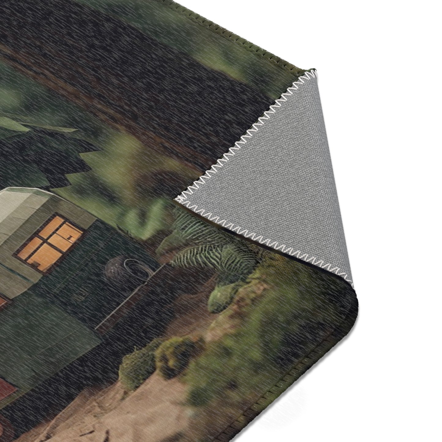 Forest Campervan Area Rug – Whispering Pines & Warm Light