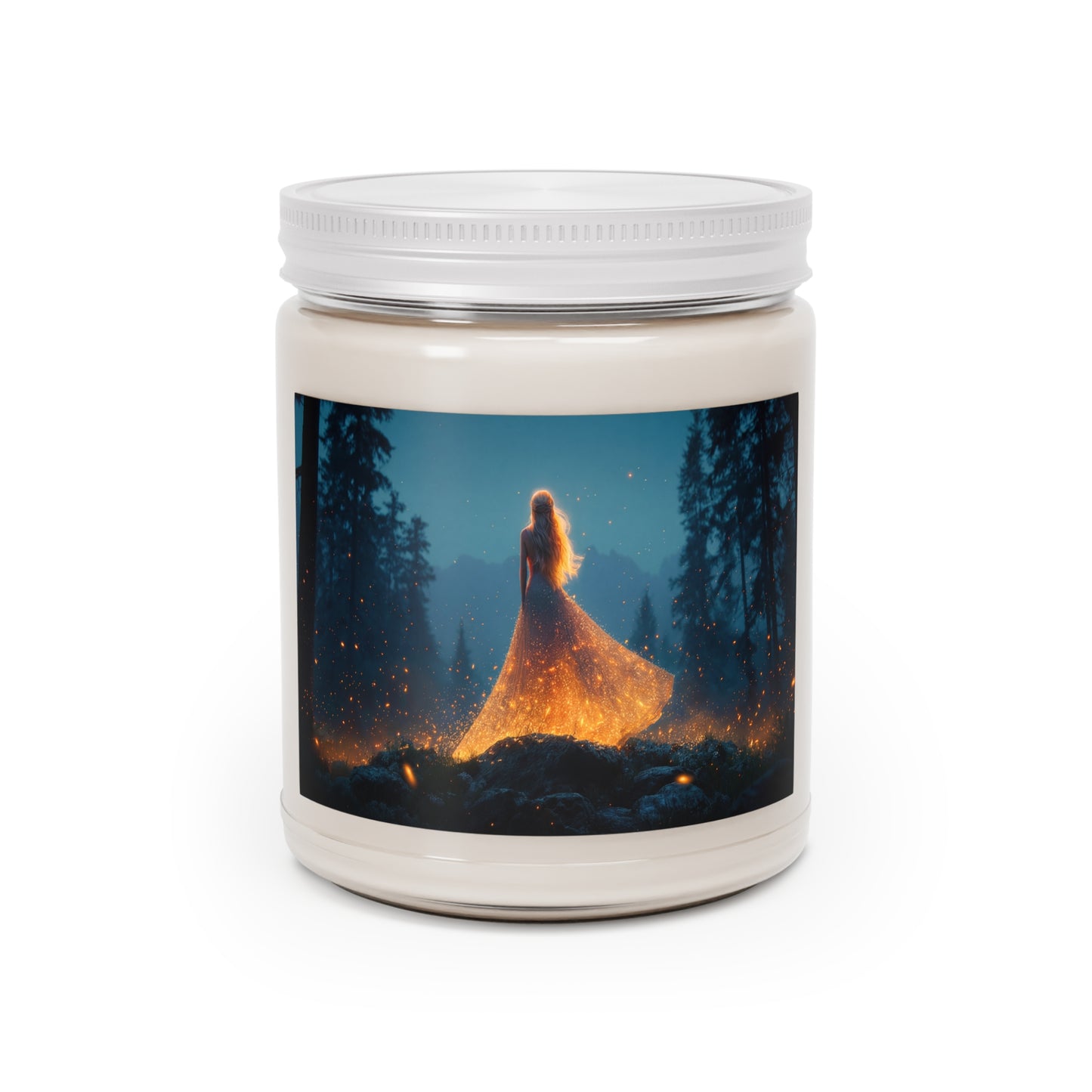Starlight Weaver Scented Soy Candles with White Lid, 9oz – Glow of the Midnight Forest