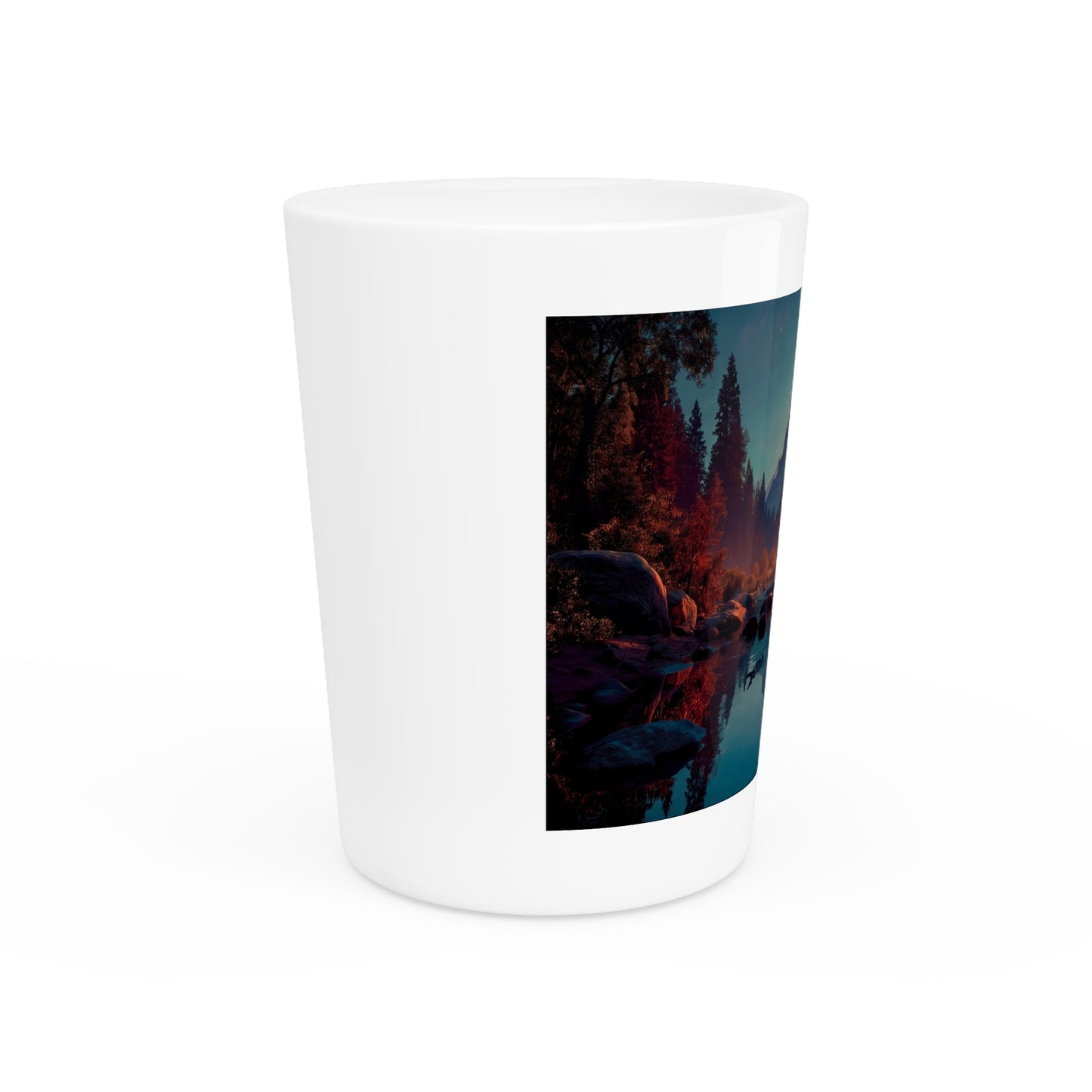 Half Dome Starlight Shot Glass – Midnight Reflections in a Quiet Valley