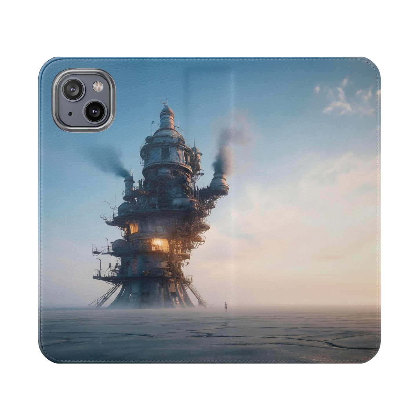 Steam-Stack Tower Flip Cases – Industrial Dawn Sentinel