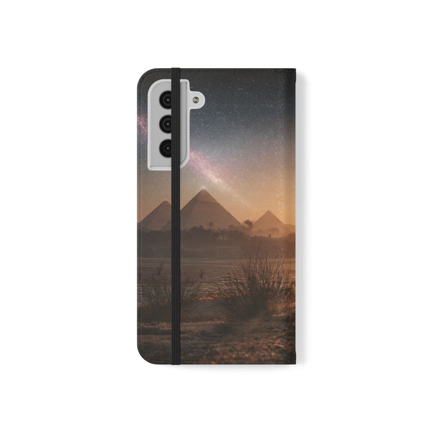 Pharaoh Cats Flip Cases – Starry Nile Guardians on the Bank