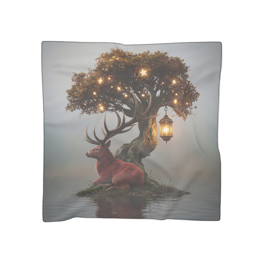 Starlit Stag Tree Scarf – Whispering Forest Glow
