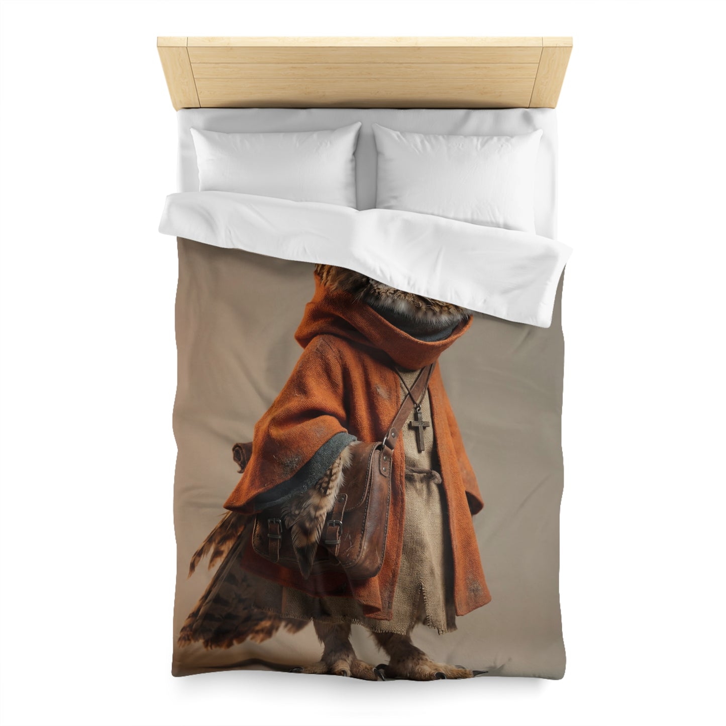 Wise Owl Scholar Microfiber Duvet Cover – Warm Amber Study Light