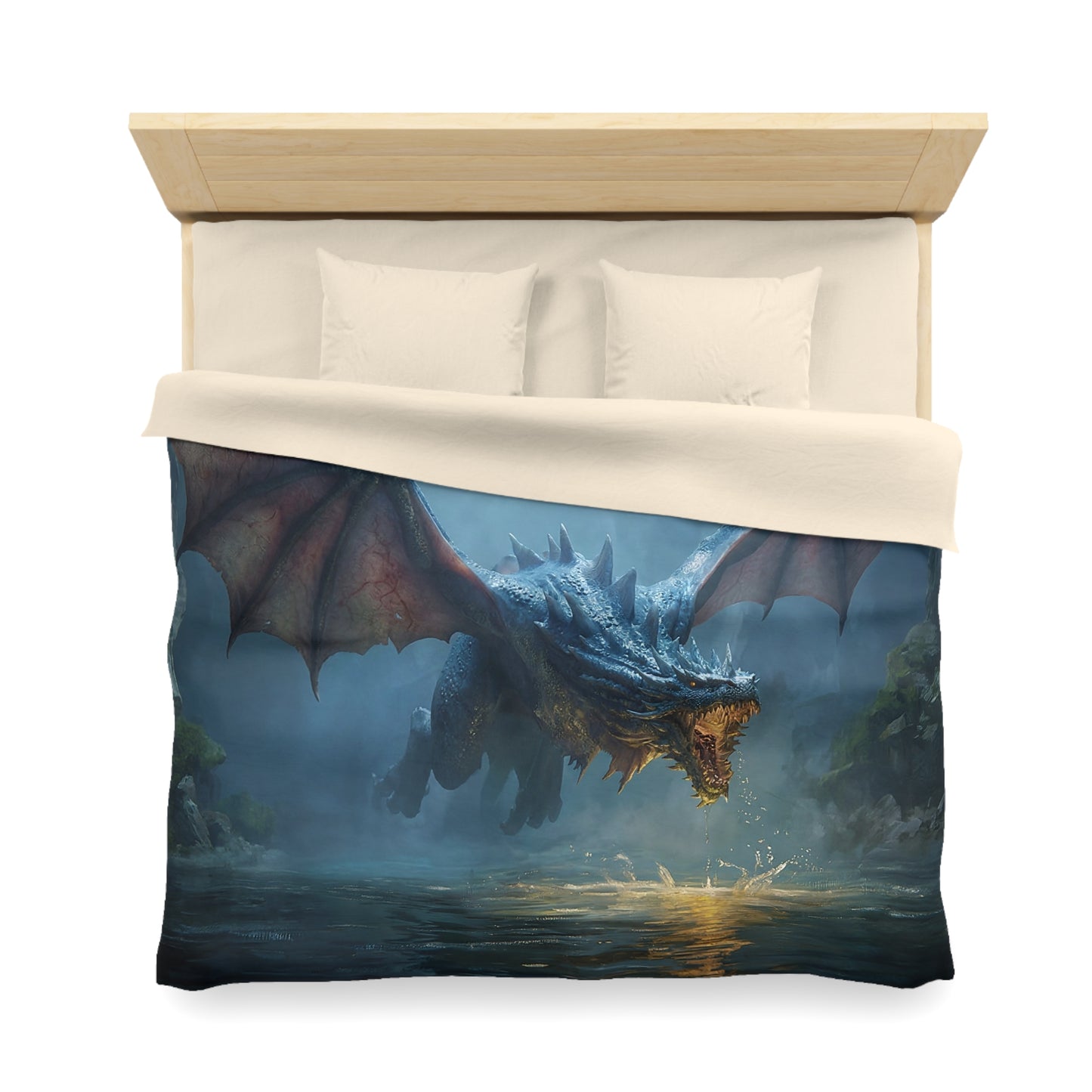 Azure Dragon Microfiber Duvet Cover – Misty Cave Sovereign