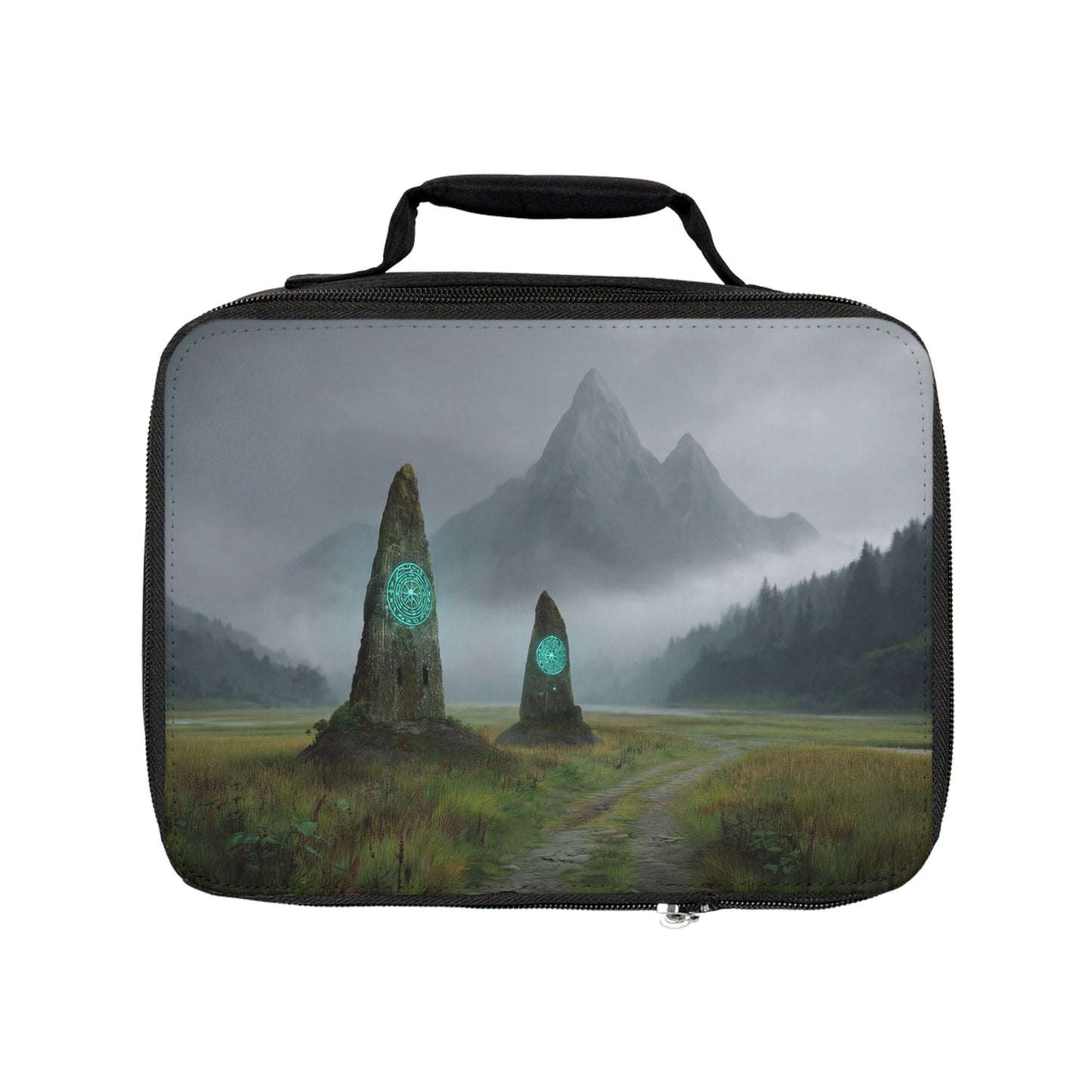 Ancient Portal Stones Lunch Bag – Whispering Path Through Misty Peaks