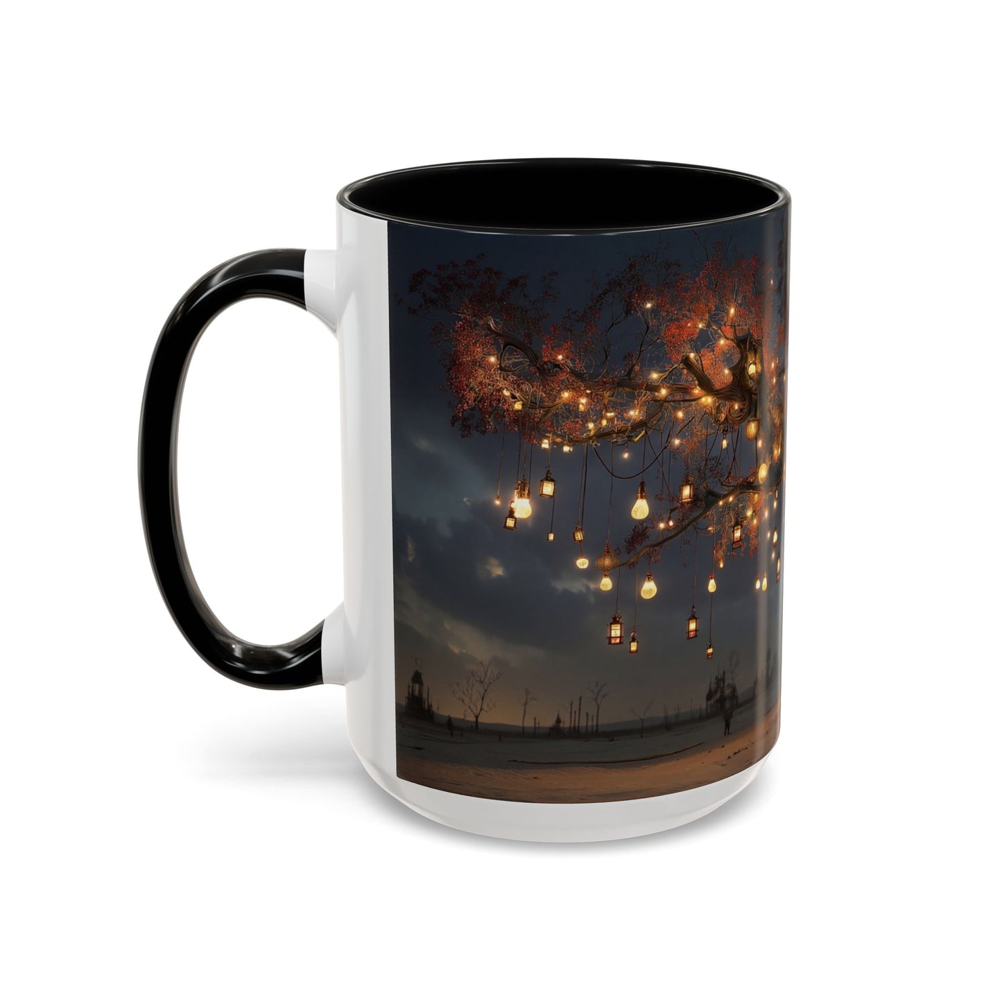Lantern Tree Accent Coffee Mug (11, 15oz) – Amber Glowing Guardianship