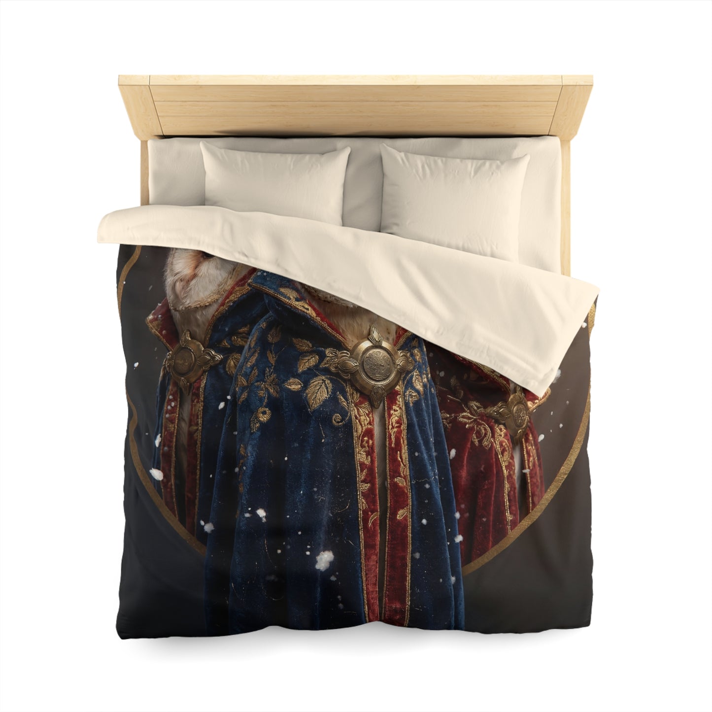 Three Wise Owls Duvet Cover – Velvet Regalia in Snowfall