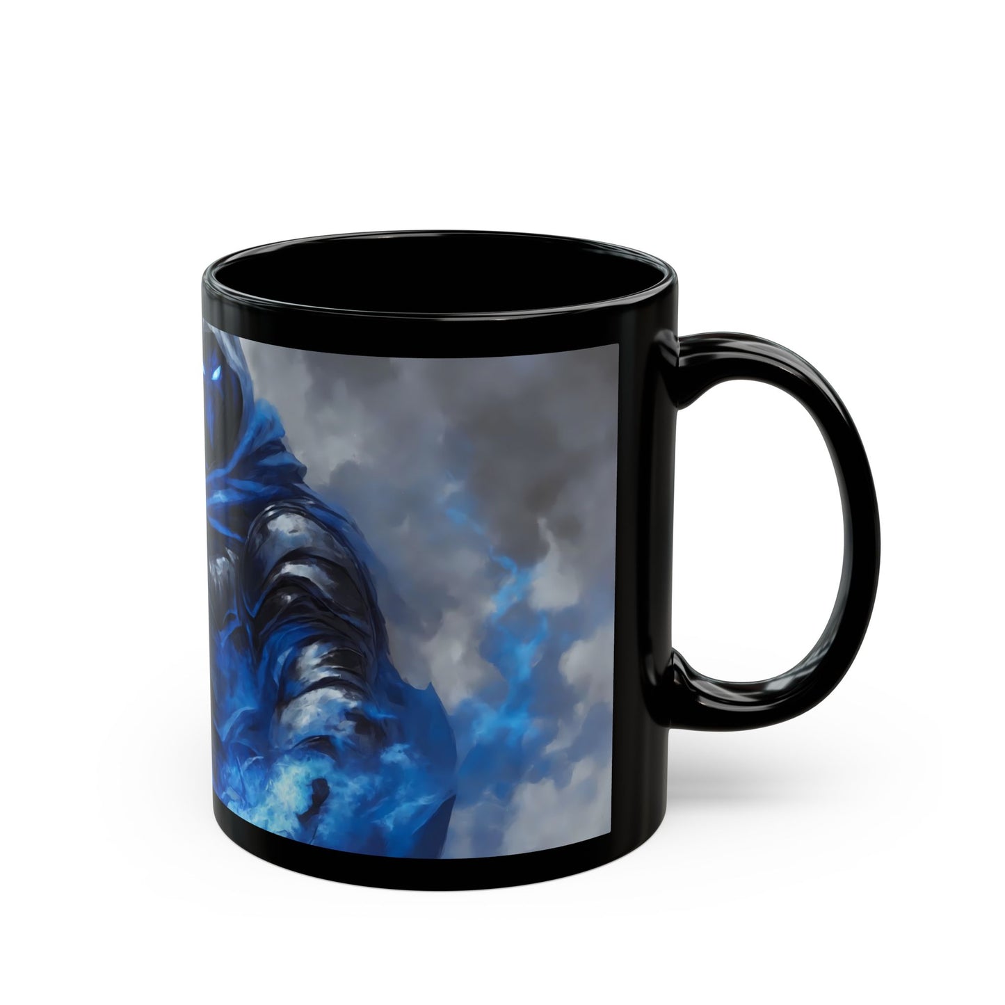 Blue-Eyed Shadow Mage Mug – Frostfire Summoner’s Midnight Ritual
