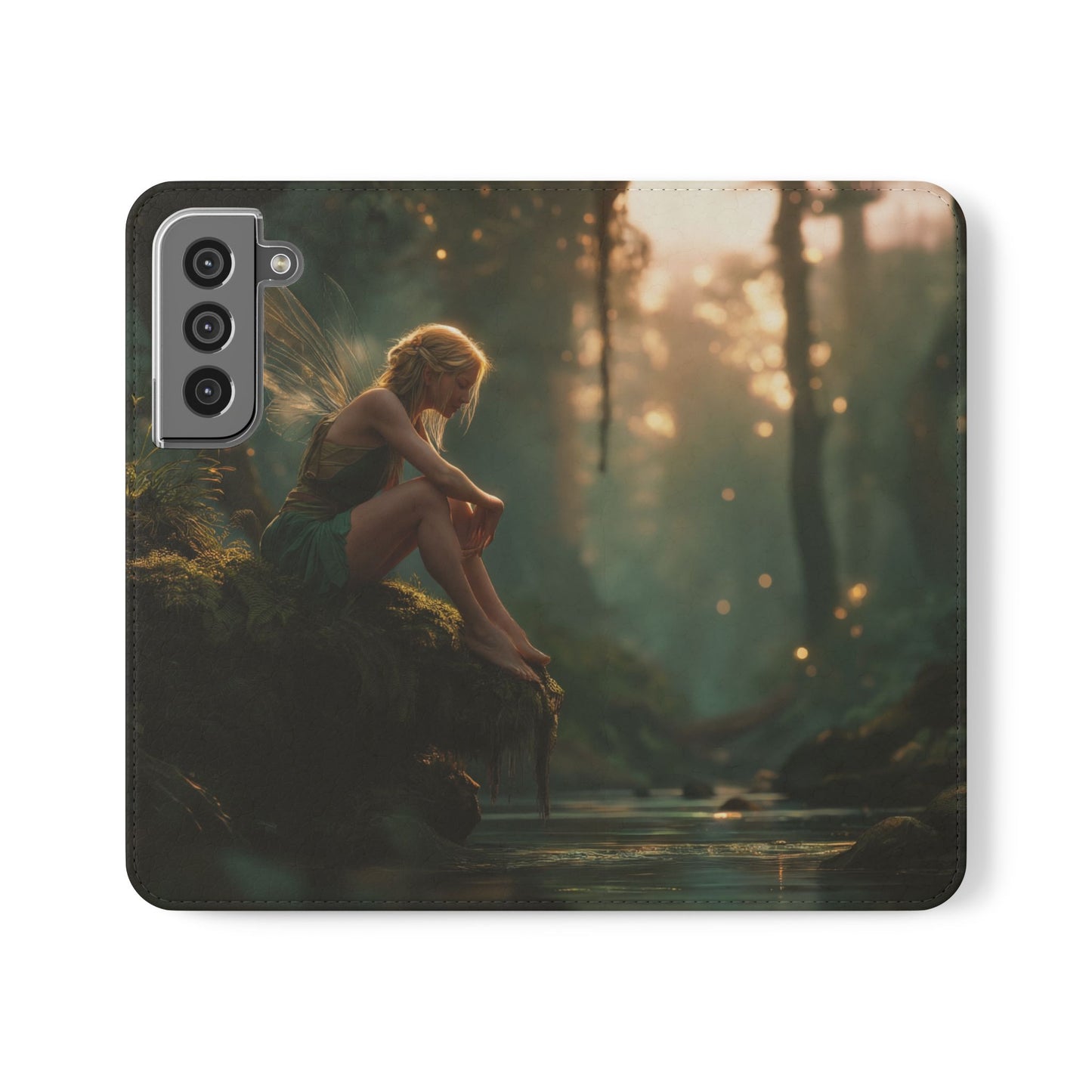 Mossy Bank Fairy Flip Cases – Golden Hour Sentinel Portrait