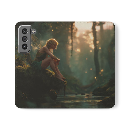 Mossy Bank Fairy Flip Cases – Golden Hour Sentinel Portrait