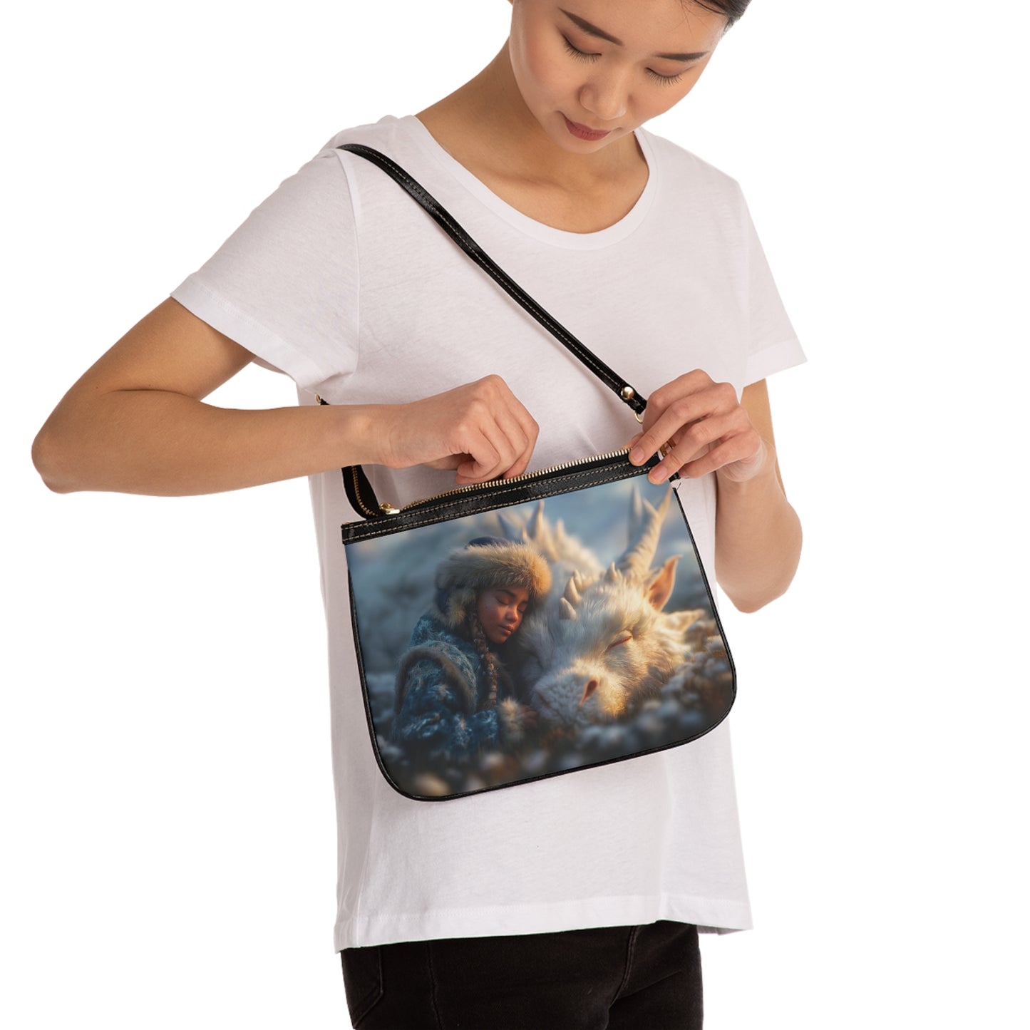 Snowdrift Sentinel Small Shoulder Bag – Whispering Winter Companionship