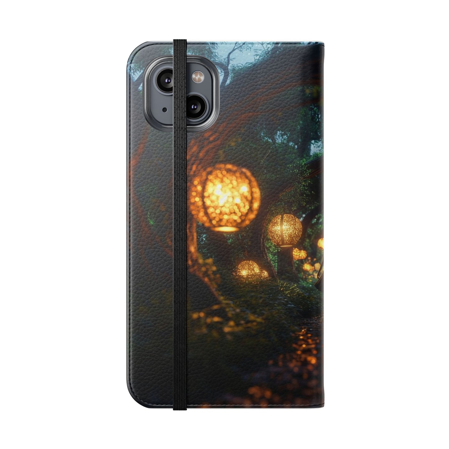 Lantern Archway Flip Cases – Girl Walking Through Forest Tunnel Art Case