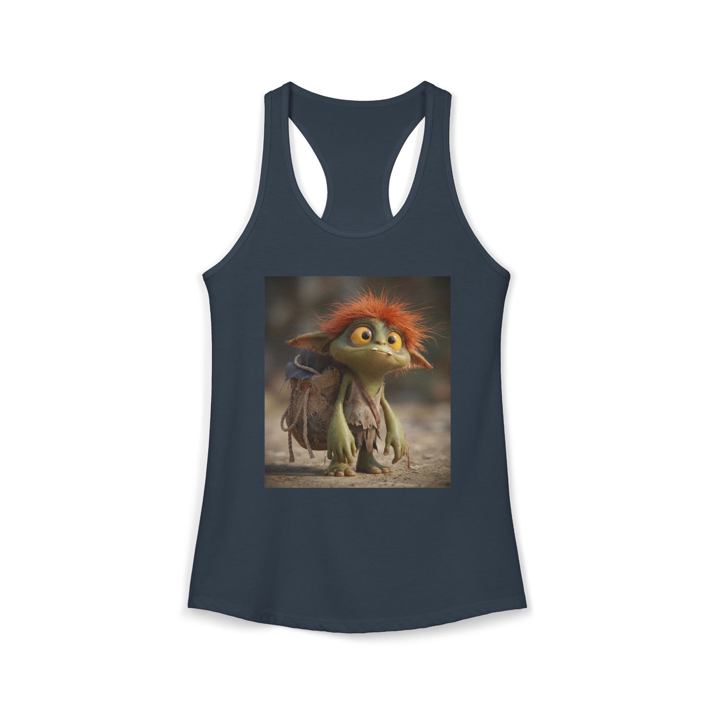 Moss-Haired Guardian Women's Ideal Racerback Tank – Rust-Tufted Forest Sentinel
