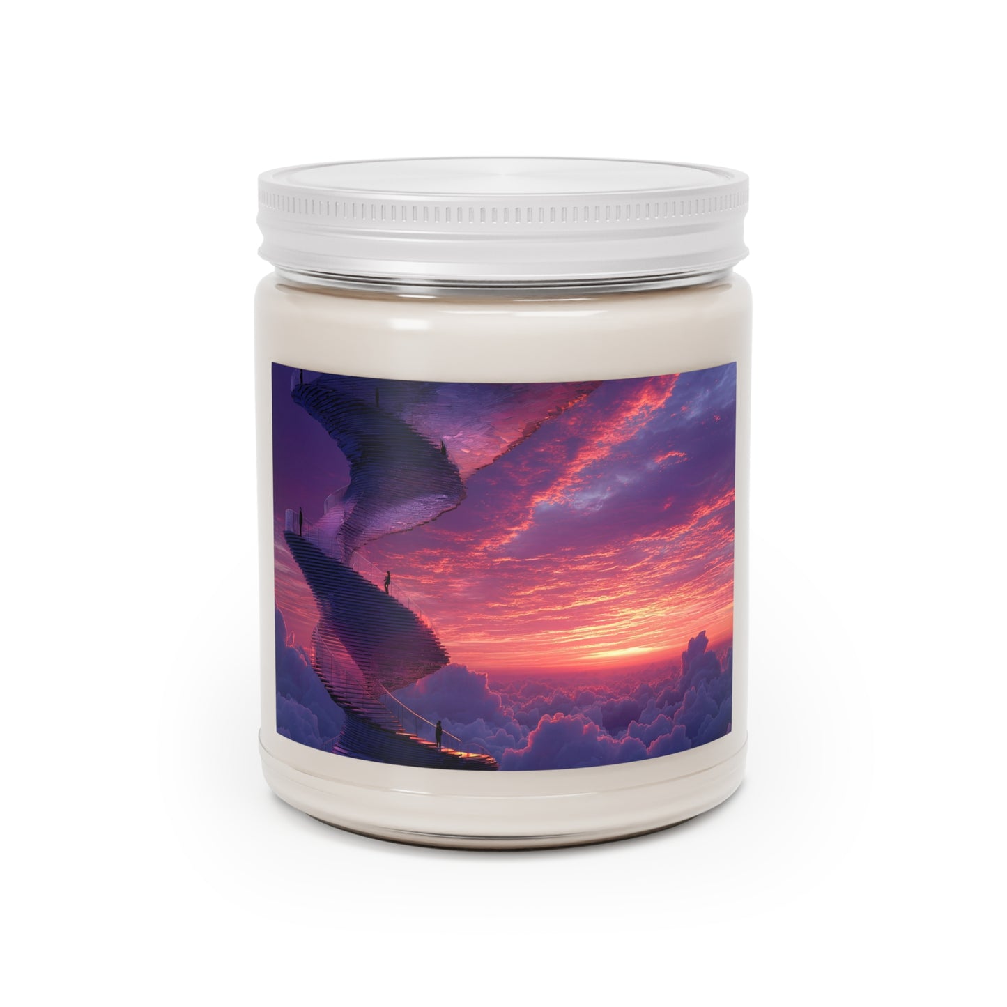 Celestial Spiral Staircase Scented Soy Candles with White Lid, 9oz – Twilight Ascension