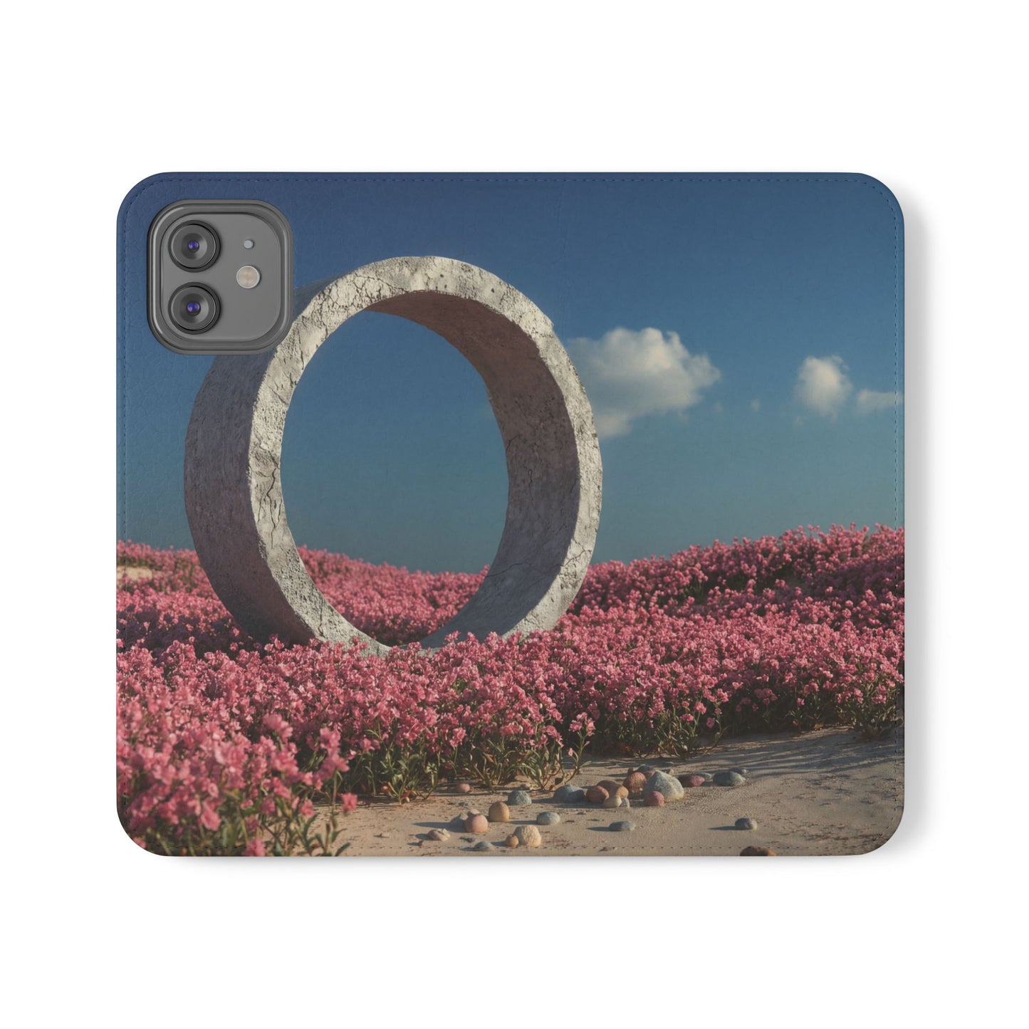 Stone Circle Flip Cases – Pink Flower Field Monument