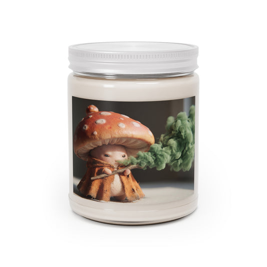 Mushroom Sage Candle – Whimsical Forest Guardian with Green Smoke