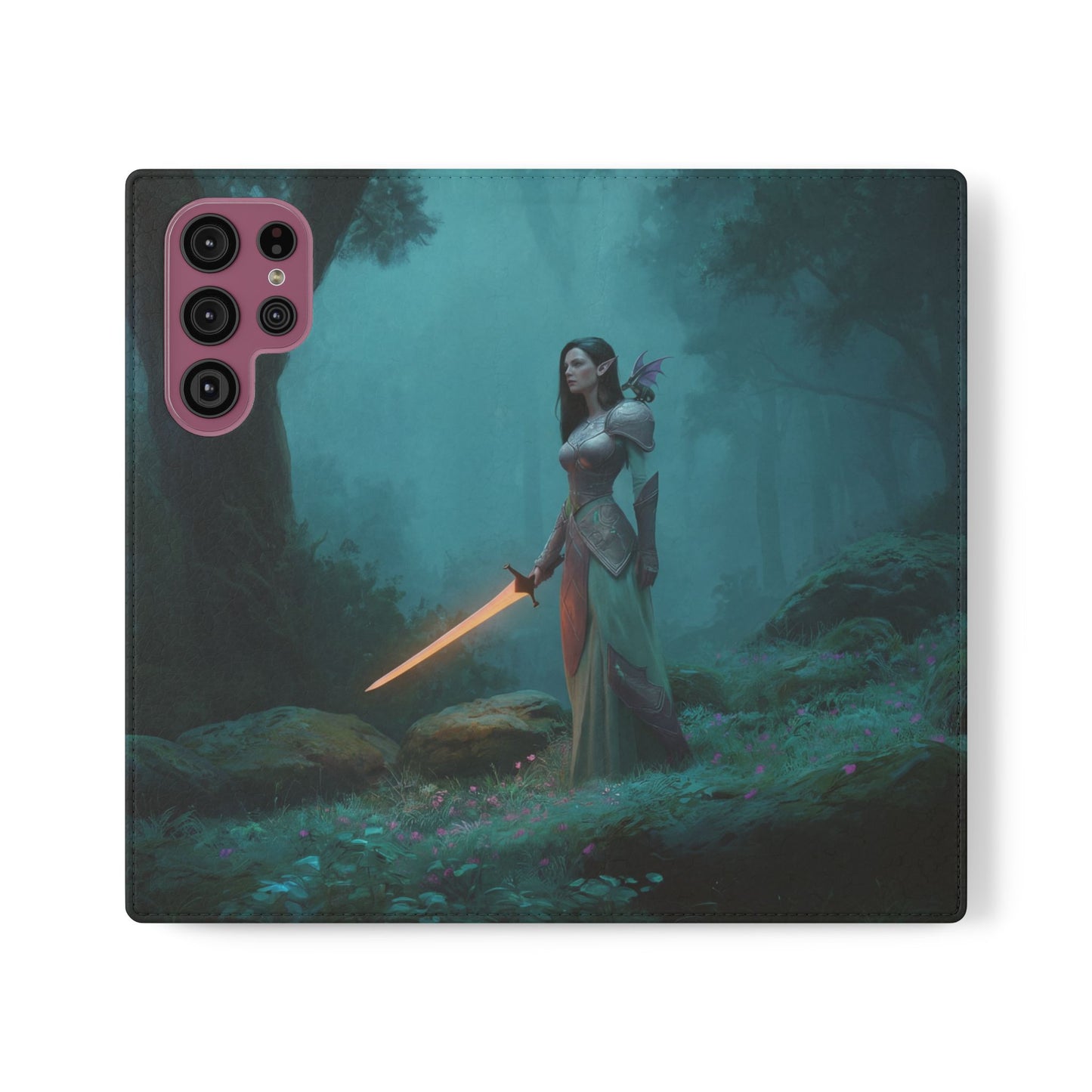 Forest Guardian Flip Cases – Elven Sentinel with Glowing Blade