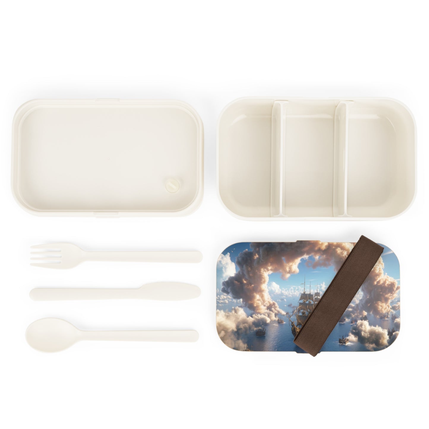 Celestial Fleet Bento Lunch Box – Voyage Through Cloud-Curtained Skies