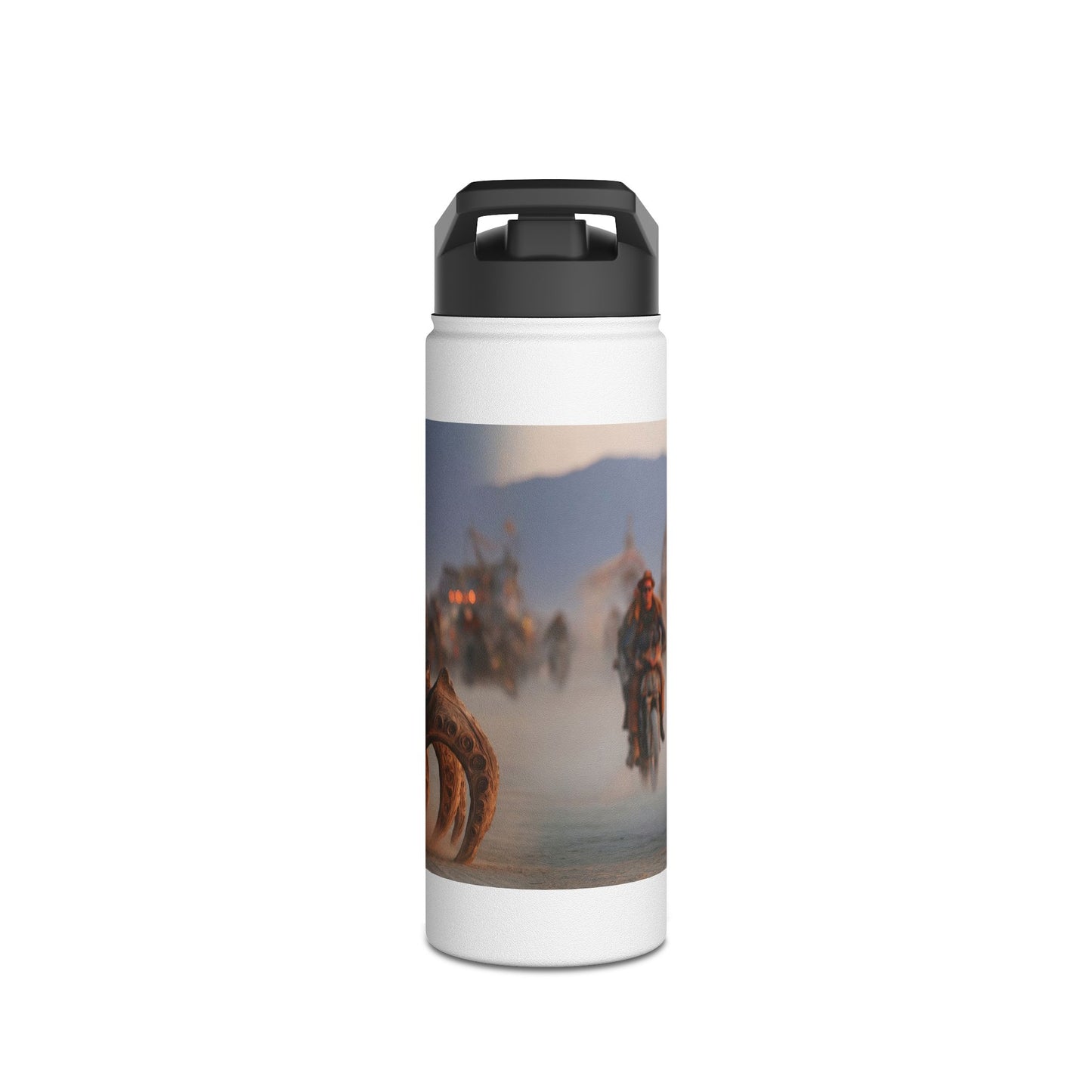 Desert Drifters Stainless Steel Water Bottle, Standard Lid – Dust-Filled Sunset Ride