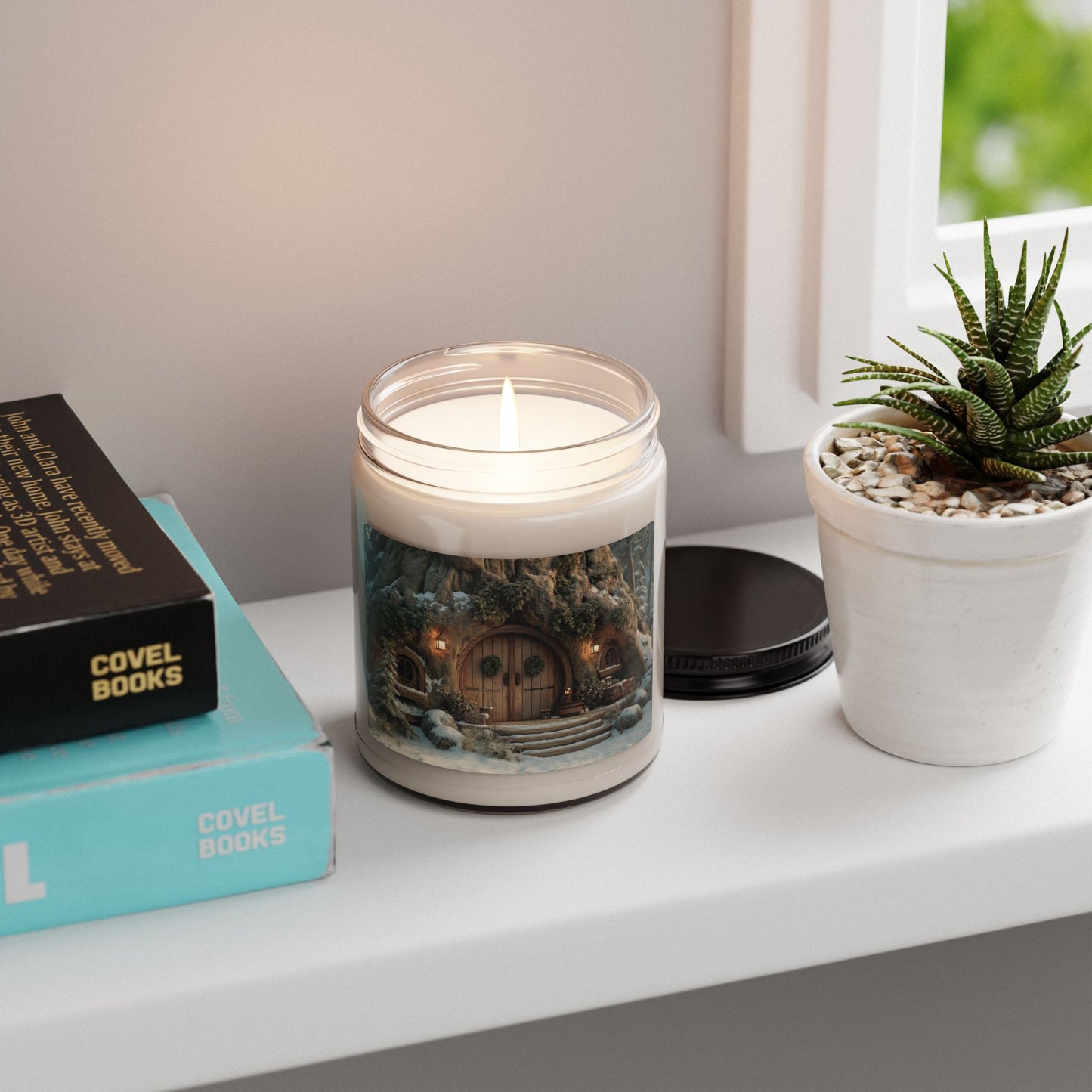 Winter Treehouse Hearth Candle – Snow-Dusted Enchanted Retreat