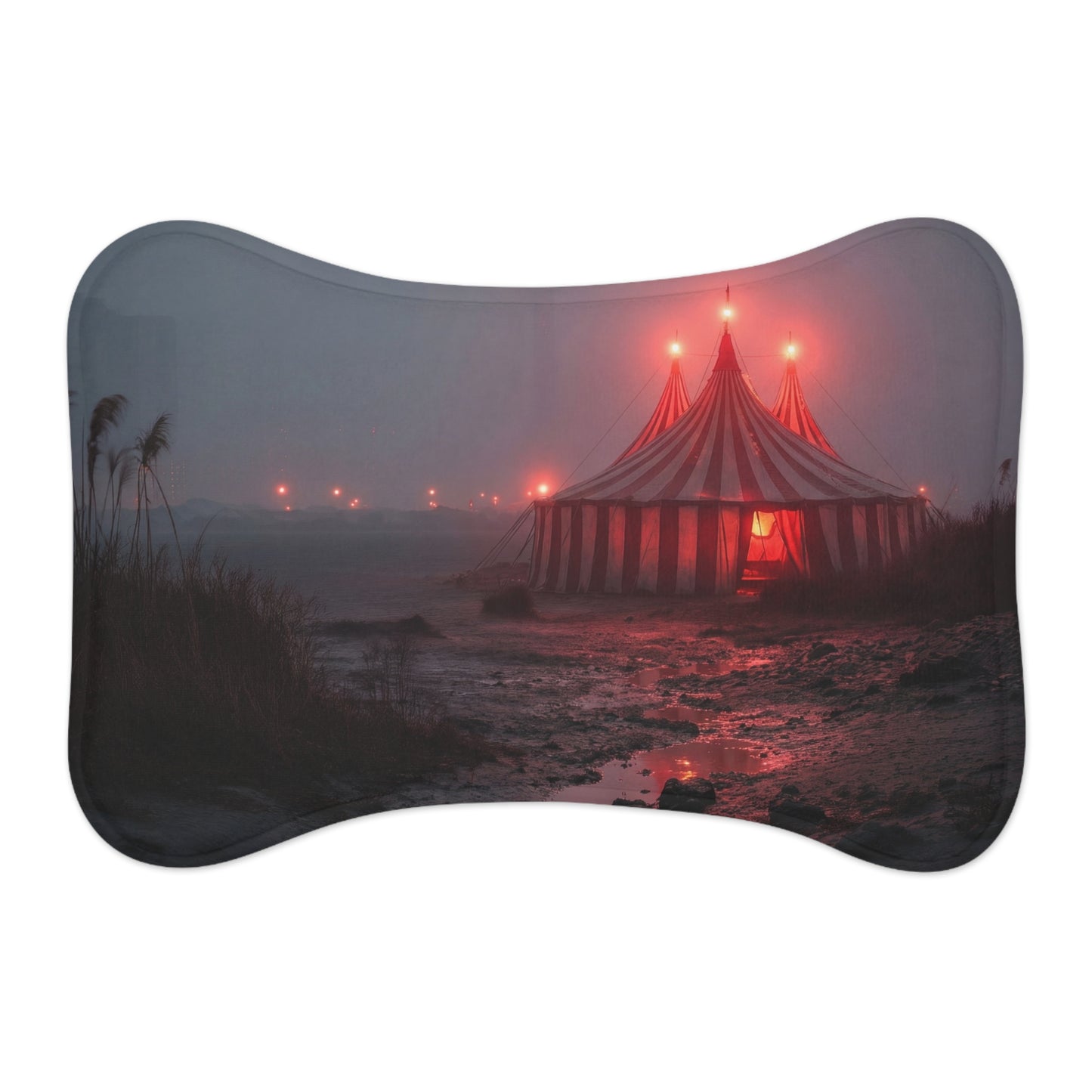 Crimson Circus Tent Pet Feeding Mats – Midnight Carnival Glow