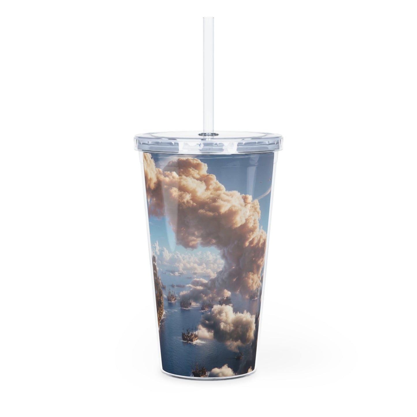 Cloud Arch Fleet Plastic Tumbler with Straw – Golden Horizon Armada