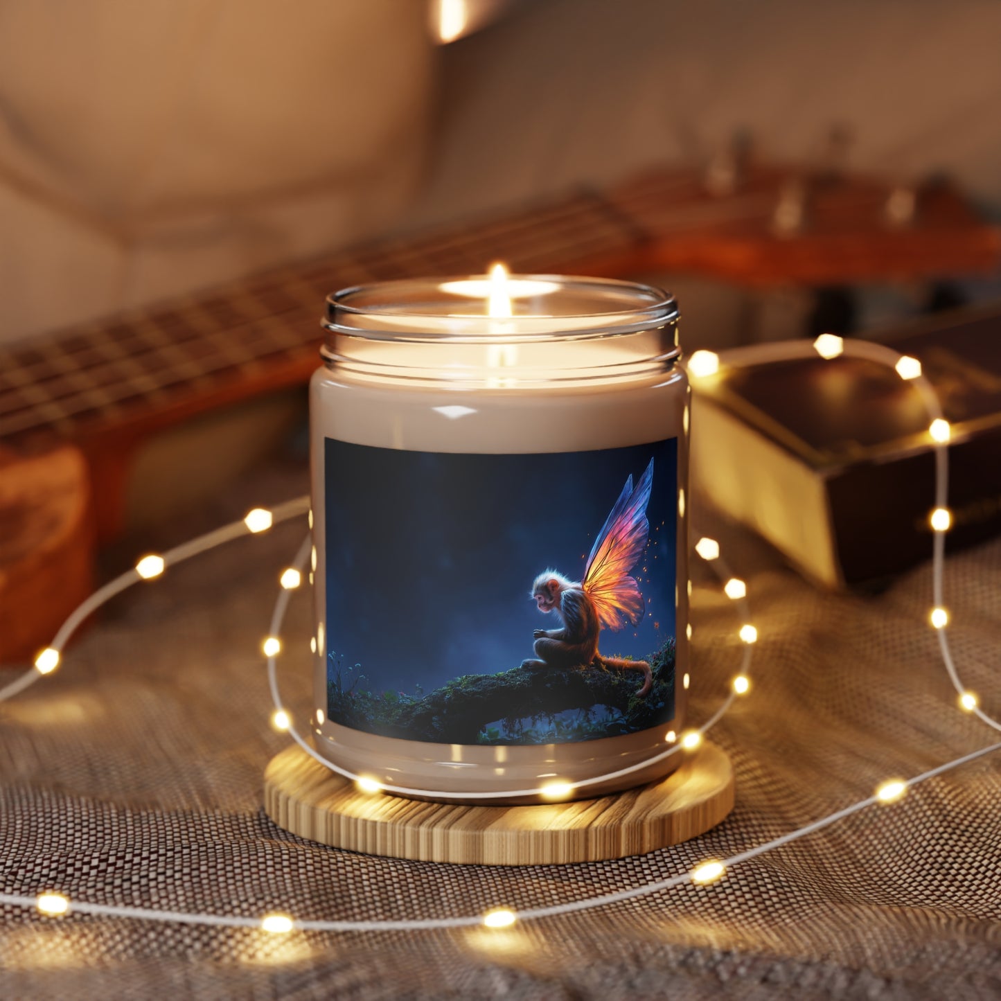 Winged Monkey Guardian Scented Soy Candles with White Lid, 9oz – Twilight Forest Embers
