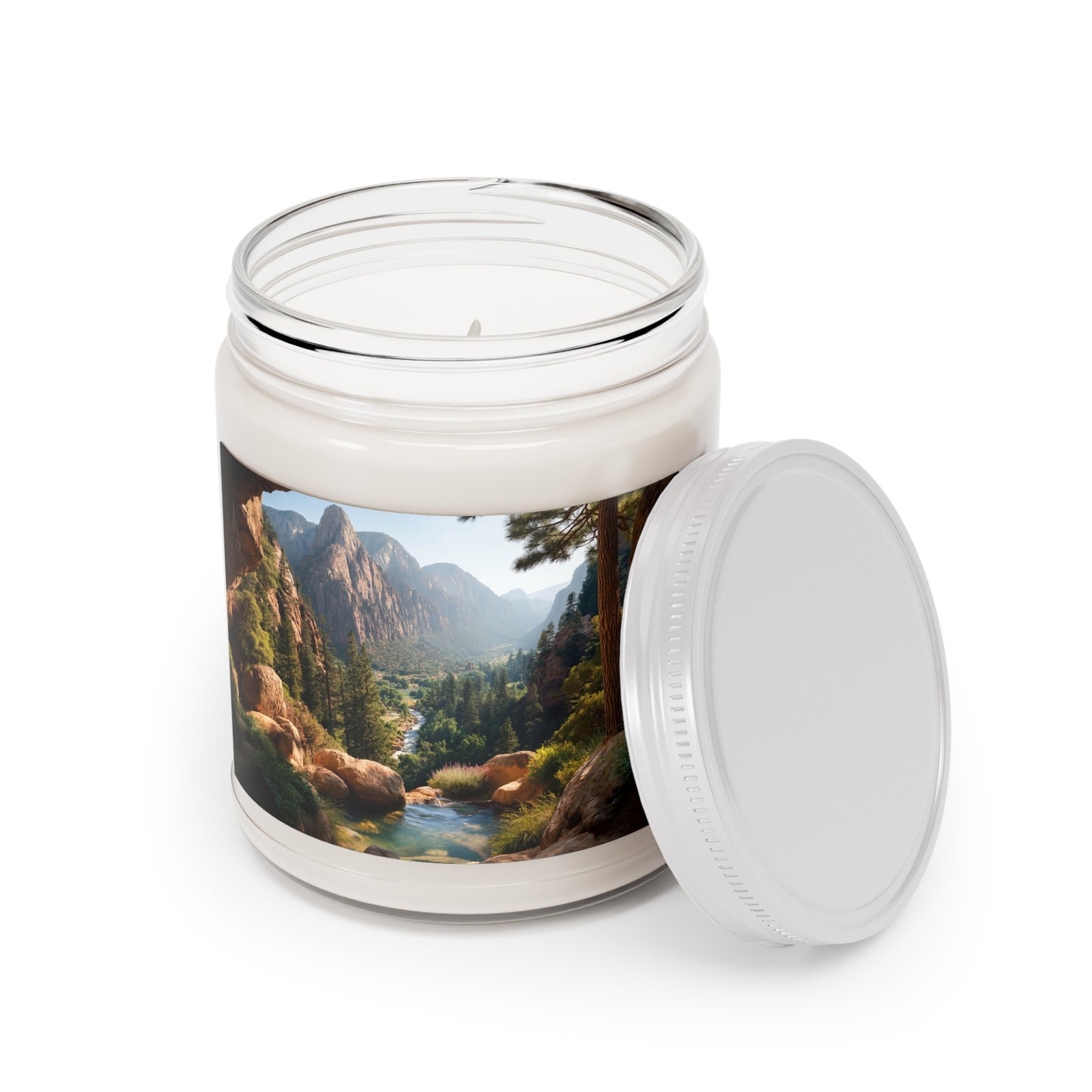 Canyon River Vista Scented Soy Candles with White Lid, 9oz – Sunlit Valley Sanctuary