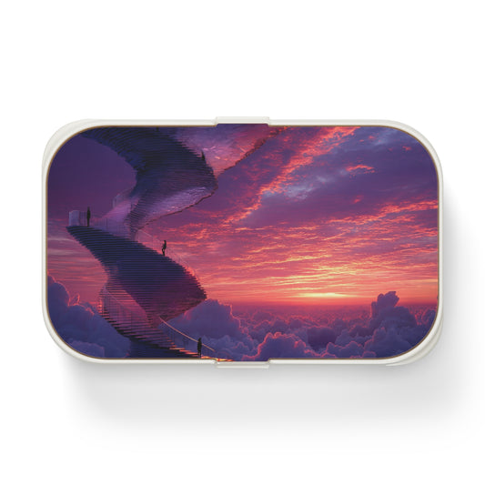 Celestial Spiral Staircase Bento Lunch Box – Ascending Through Twilight Clouds