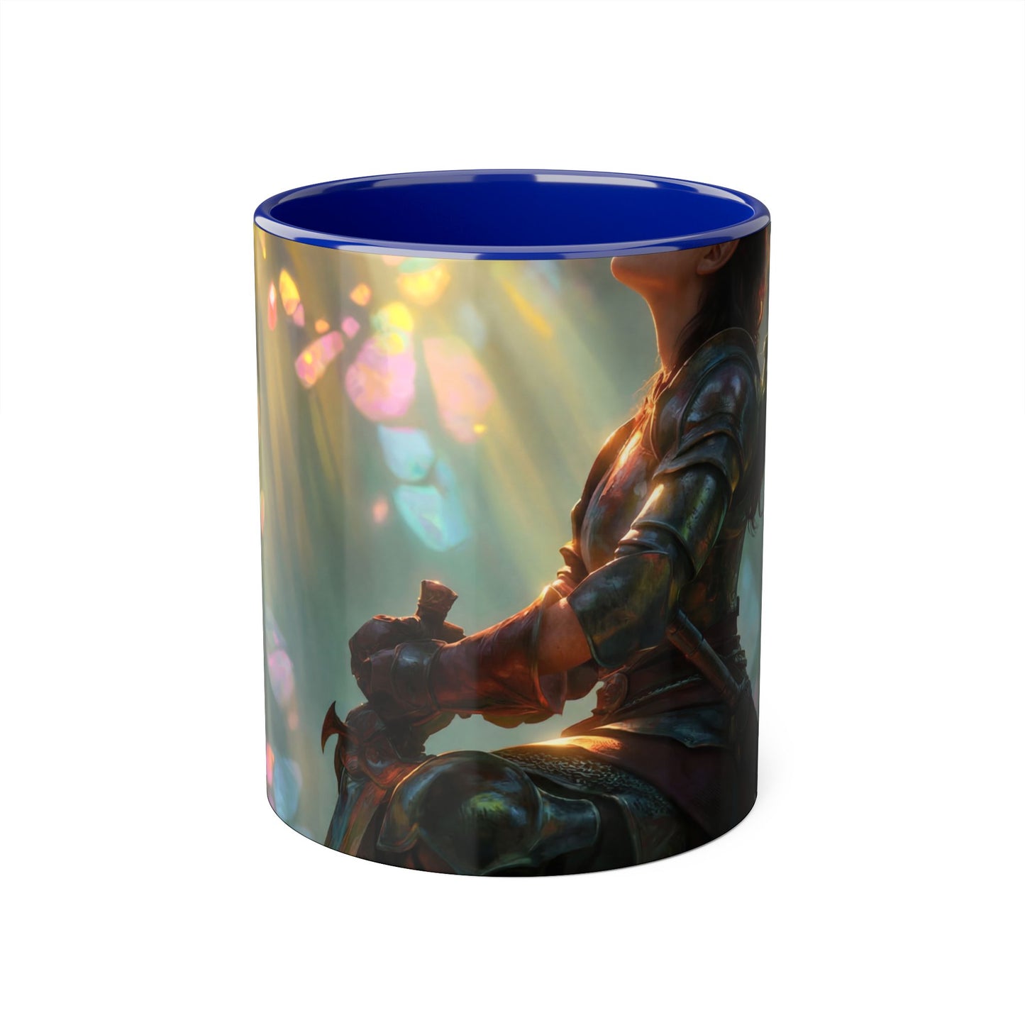 Sentinel Knight Accent Mugs, 11oz – Prism-Lit Forest Prayer Scene