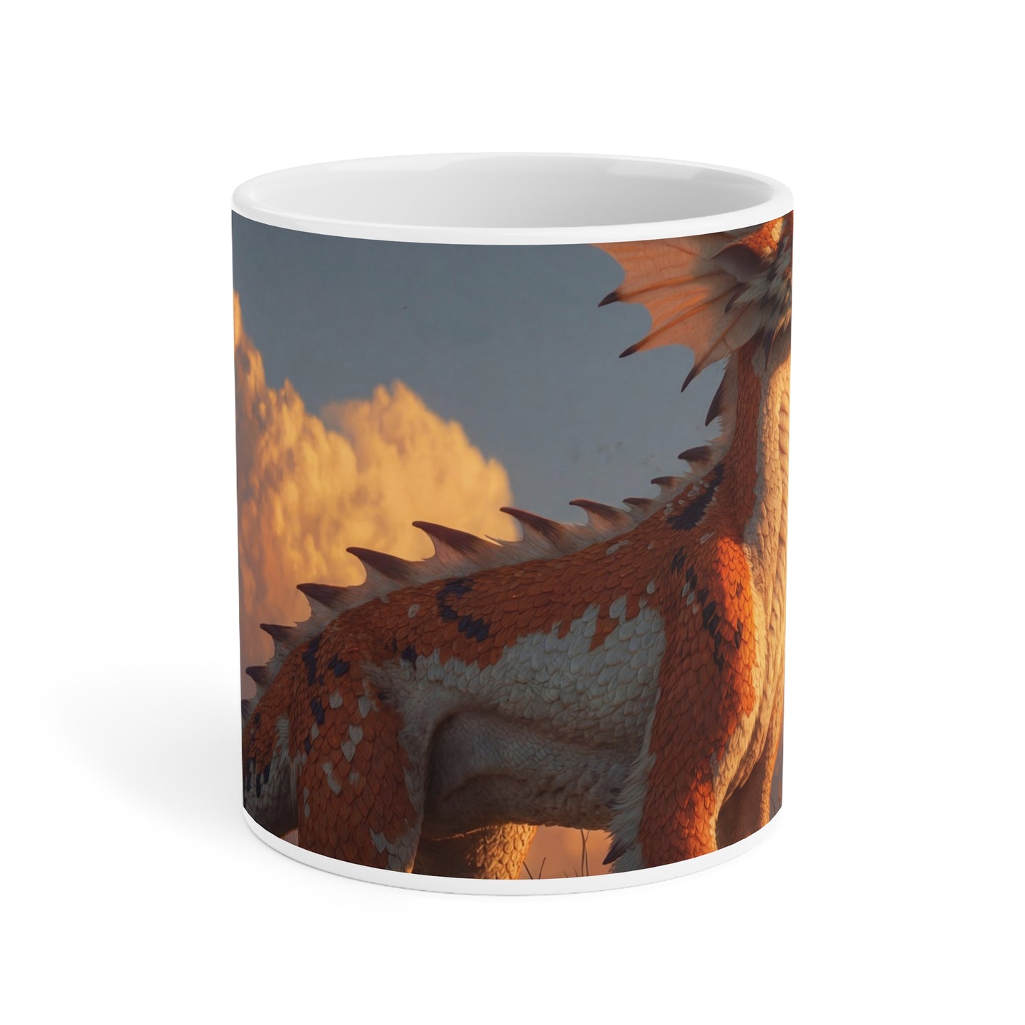 Sunset Dragon Ceramic Mugs (11oz\15oz\20oz) – Warm Glow Guardian