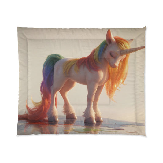 Rainbow Mane Unicorn Comforter – Dawn’s Gentle Guardian