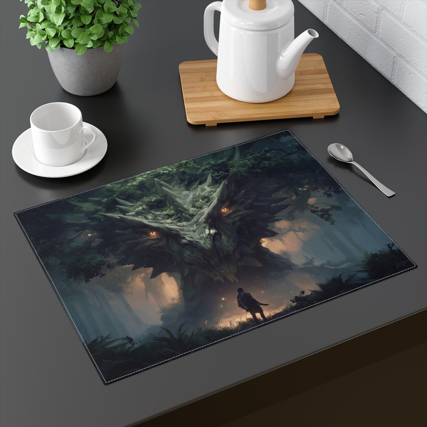 Ancient Forest Dragon Placemat – Whispers of the Verdant Sentinel