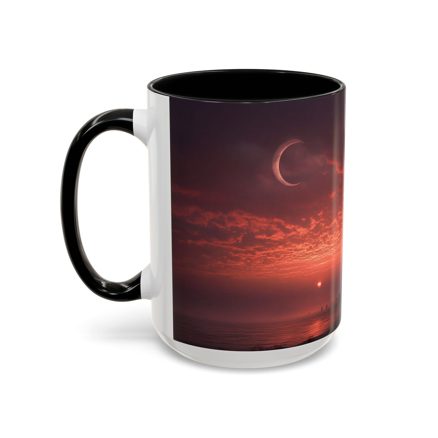 Twilight Stairway Accent Coffee Mug (11, 15oz) – Crimson Moonlit Ascension