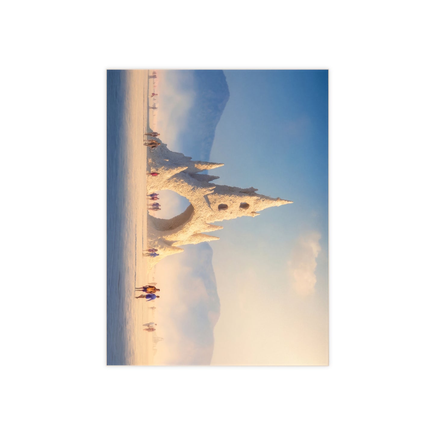 White Sands Castle Ceramic Photo Tile – Sunset Portal in the Desert