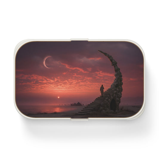 Solstice Stairway Bento Lunch Box – Ascending Through Crimson Twilight