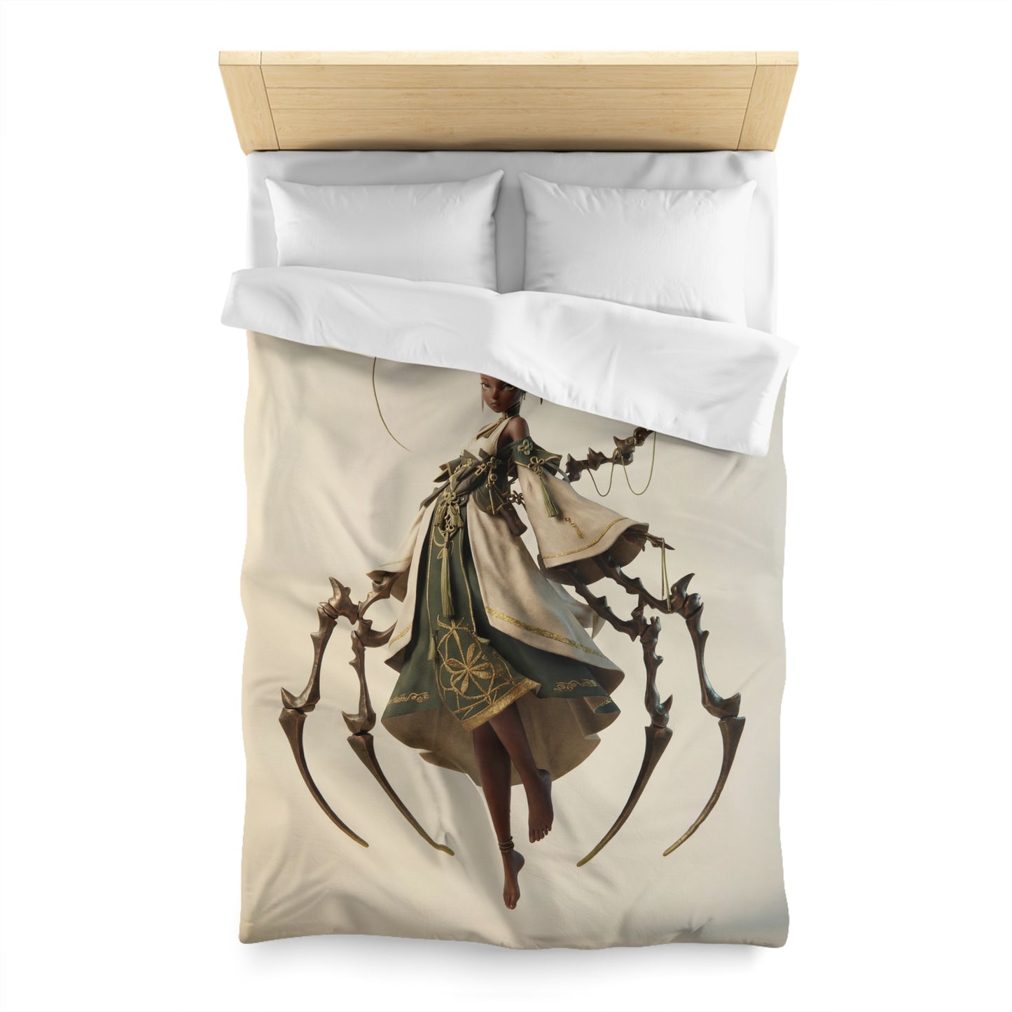 Moonlit Weaver Duvet Cover – Suspended in Bronze and Bloom