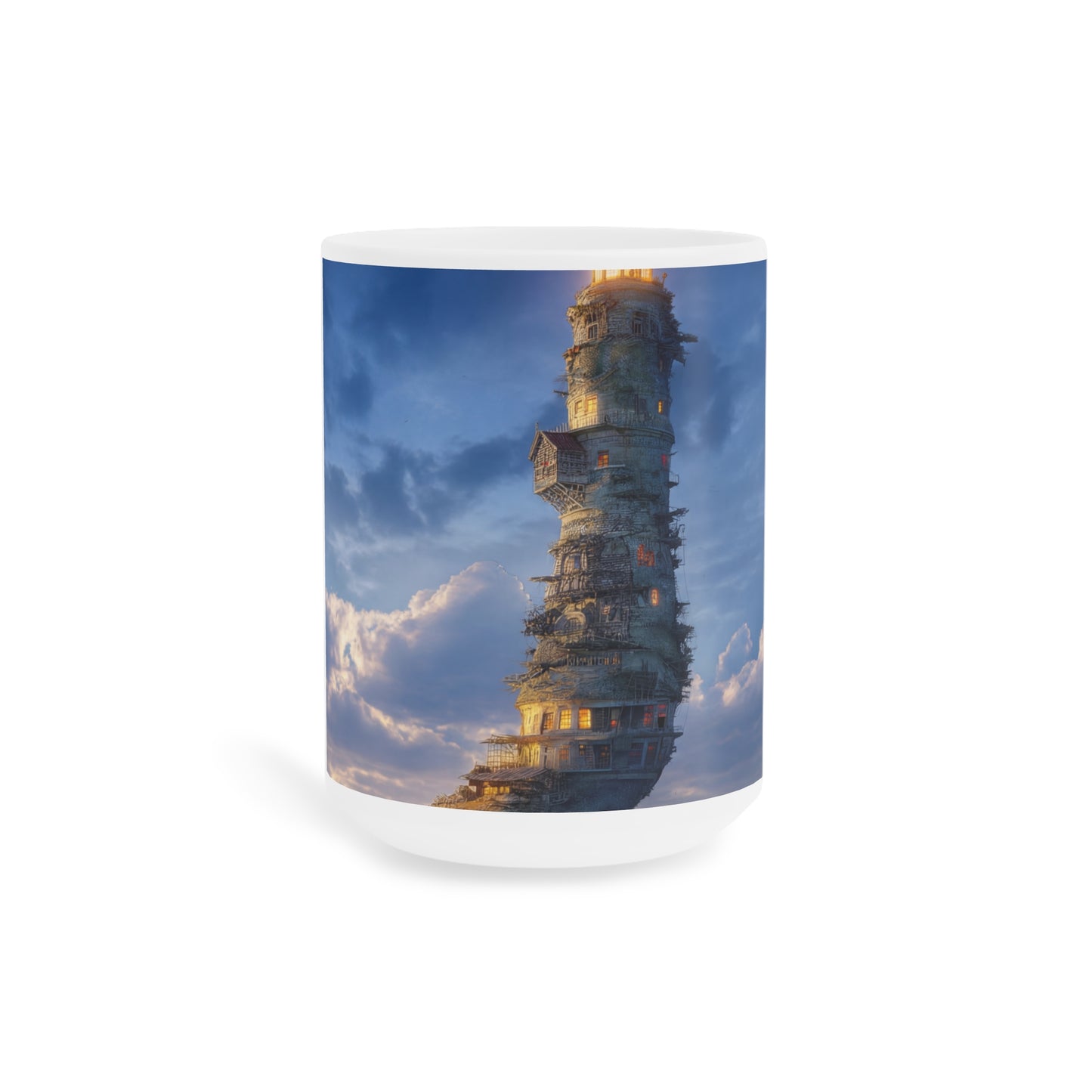 Skyborne Lighthouse Ceramic Mugs (11oz\15oz\20oz) – A Beacon in the Twilight