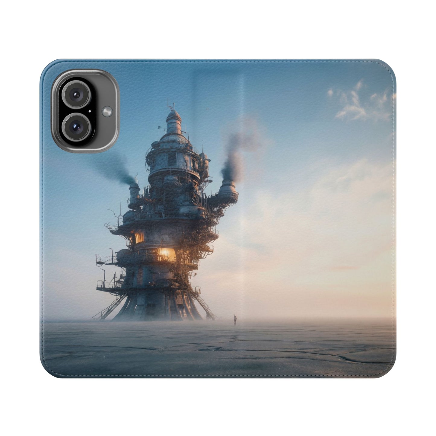 Steam-Stack Tower Flip Cases – Industrial Dawn Sentinel