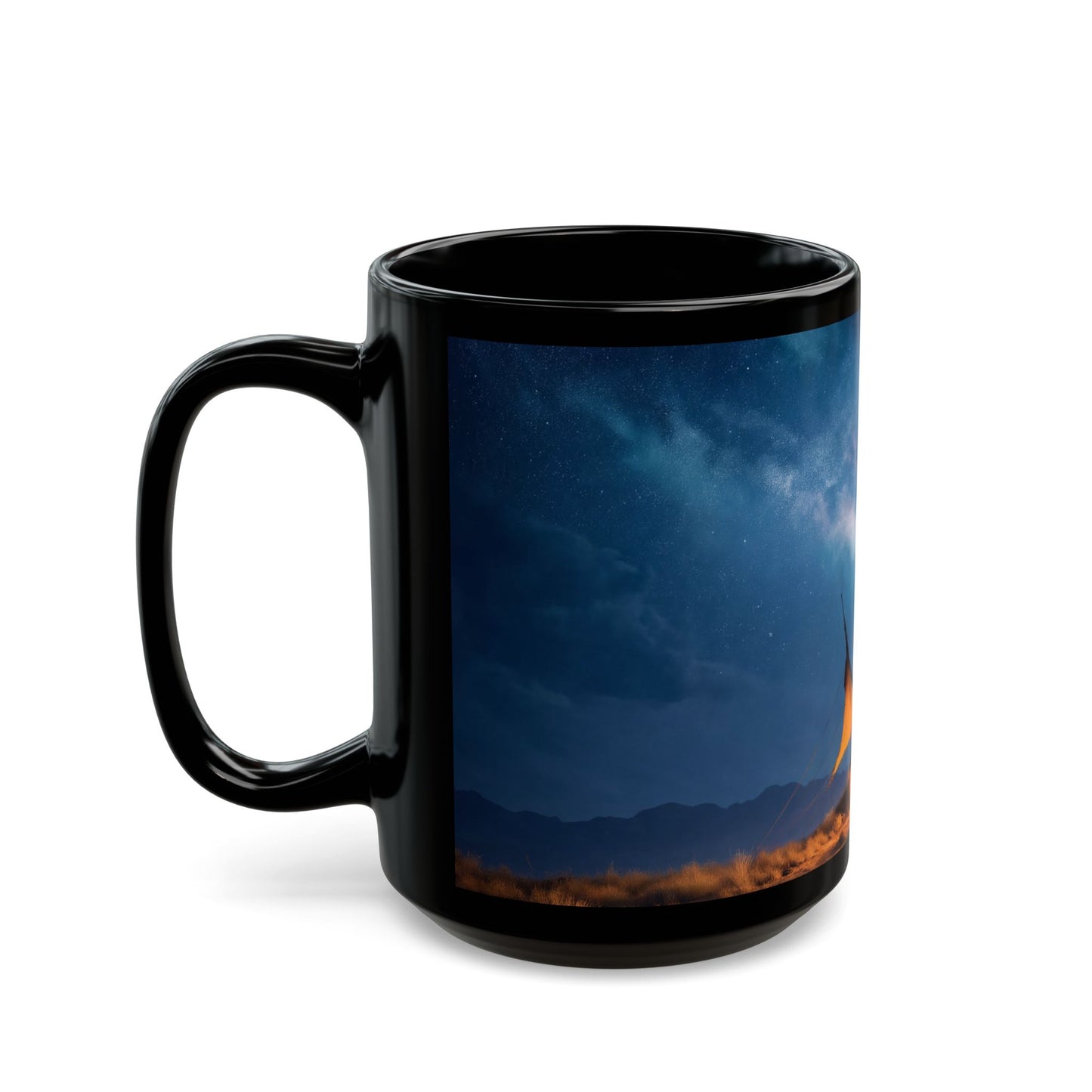 Starlit Nomad Tent Mug – Milky Way Over Desert Campfire