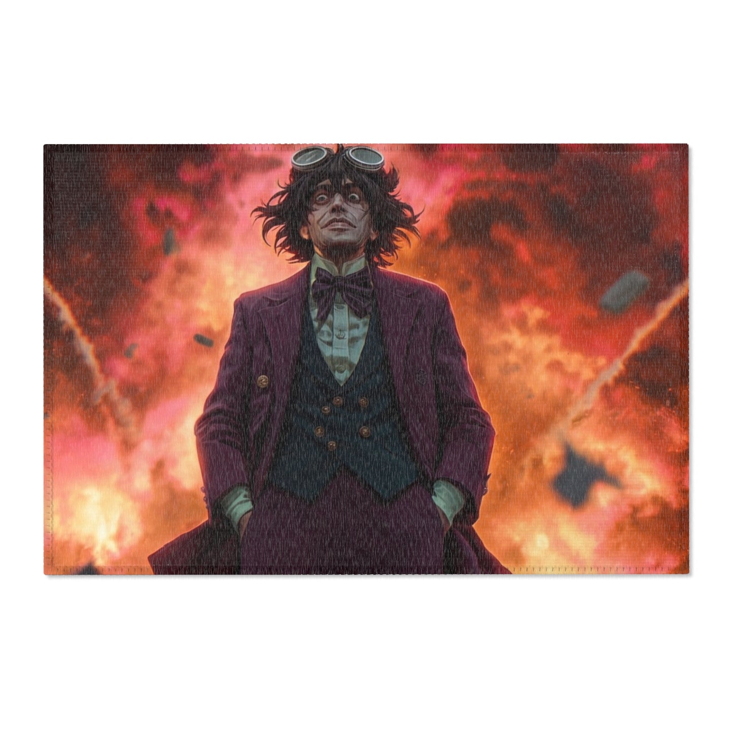 Crimson Explosion Rug – Mad Scientist’s Fiery Stand