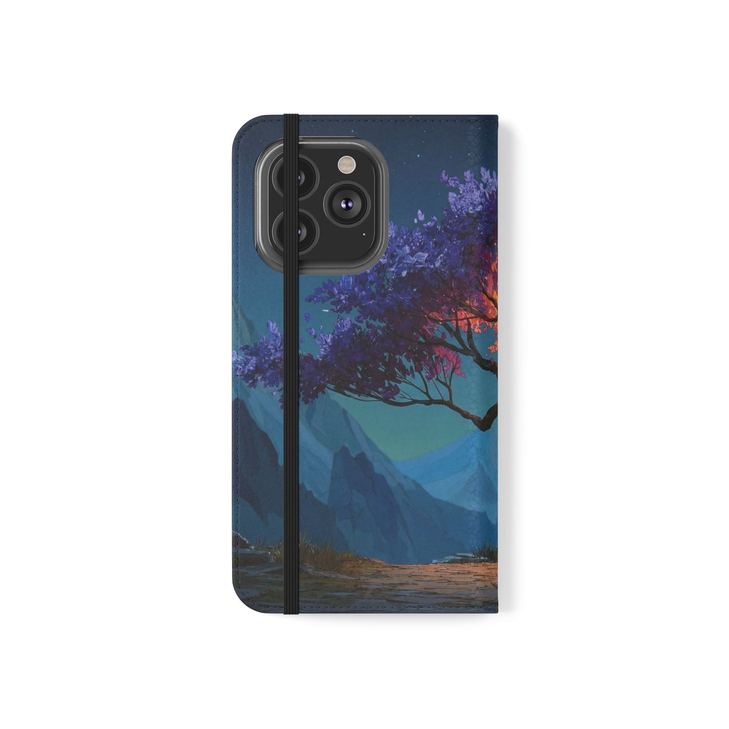 Violet Flame Tree Flip Cases – Twilight Mountain Glow Case