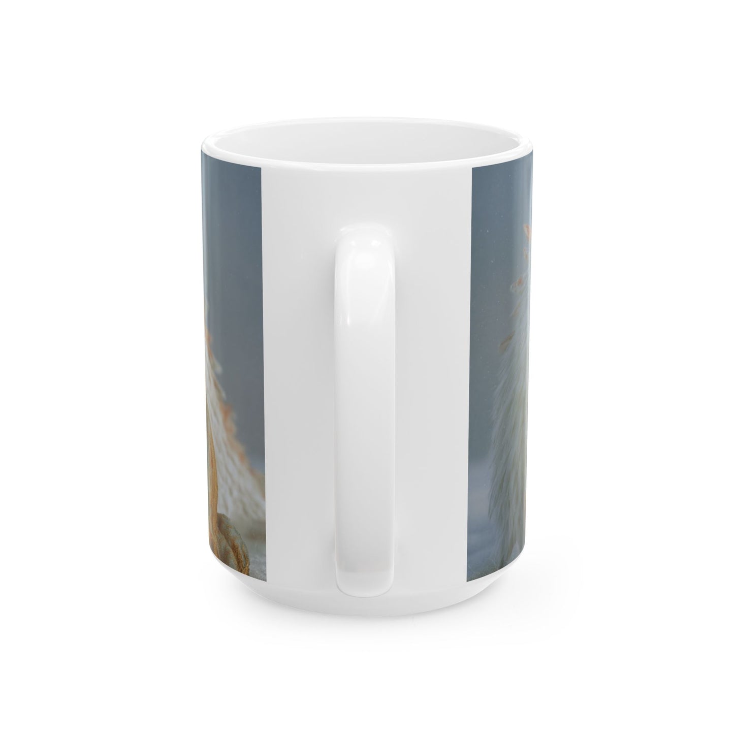 Child and White Dragon Ceramic Mug – Winter’s Gentle Guardian