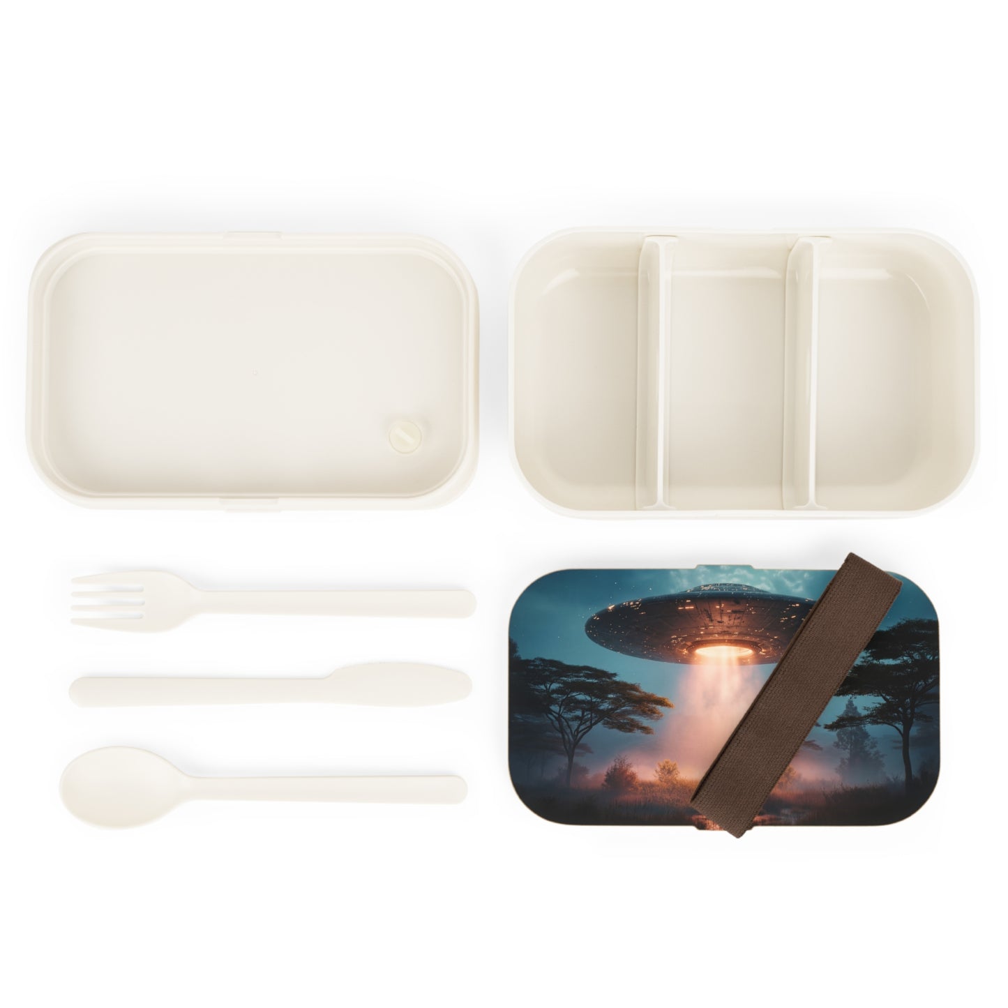 Celestial Arrival Bento Lunch Box – Warm Light Over Savannah Night