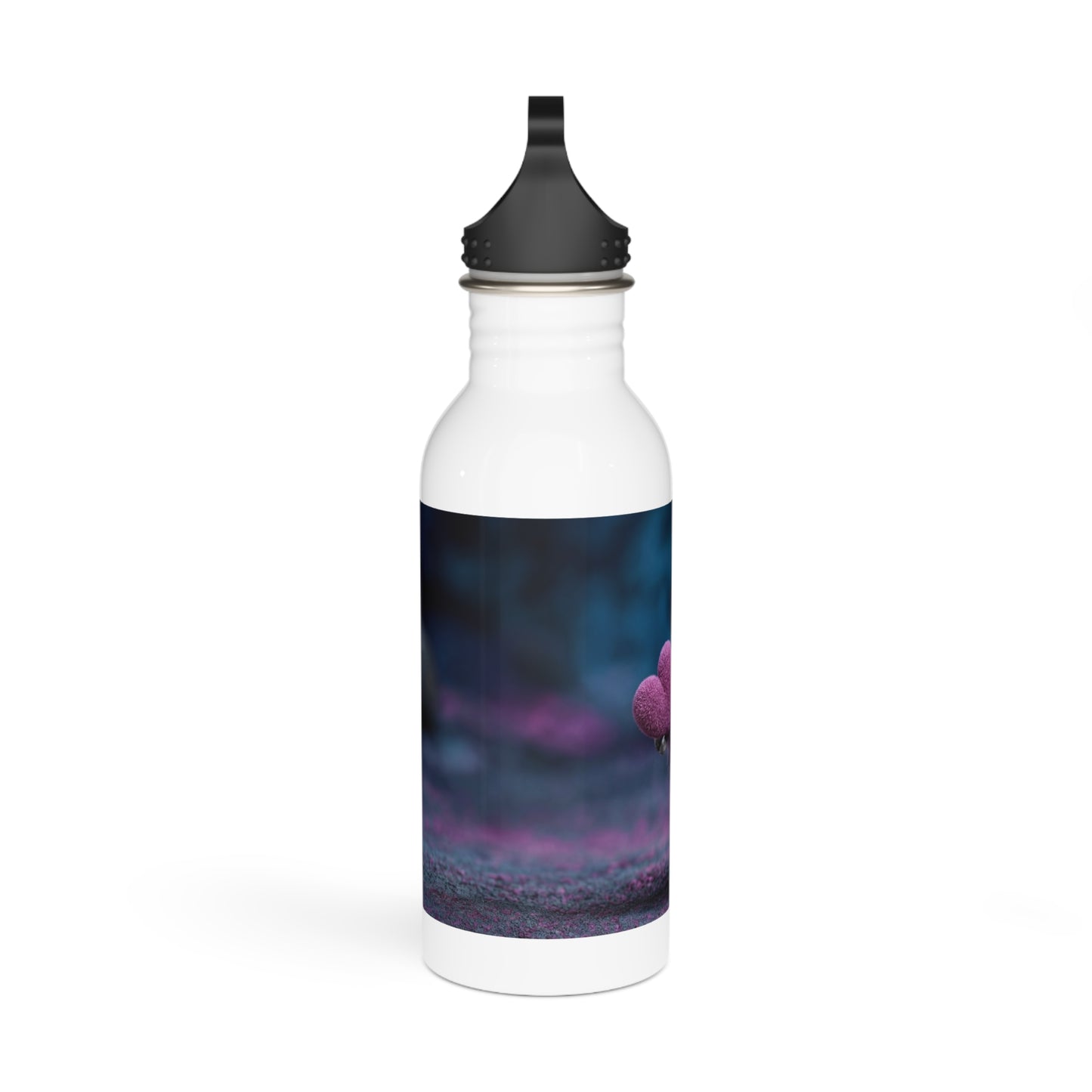 Velvet Owl with Velvet Heart Stainless Steel Water Bottle – Midnight Whimsy Companion