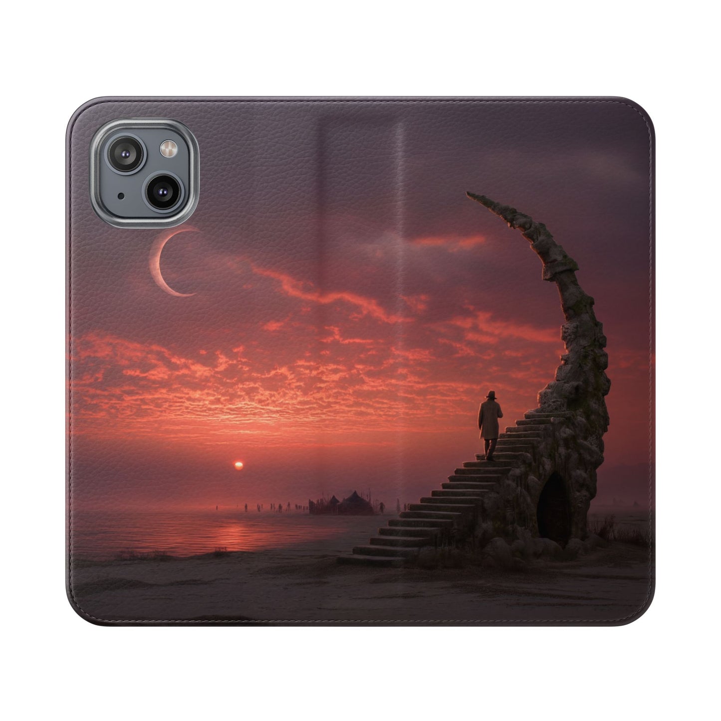 Twilight Sentinel Flip Cases – Moonlit Stairway to the Horizon